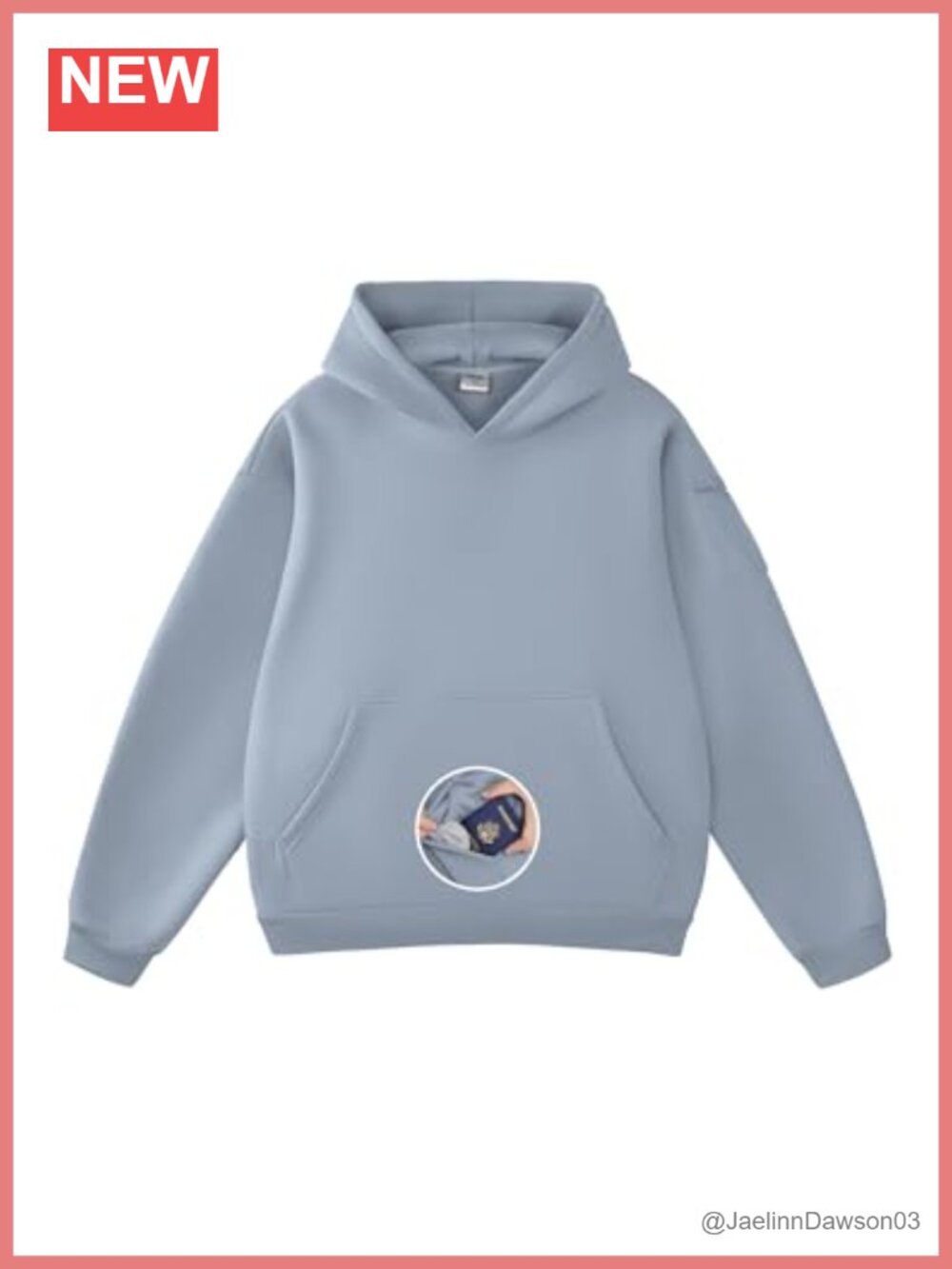 Oversized Hoodie Sweatshirt Fleece Pullover Hidden Pockets